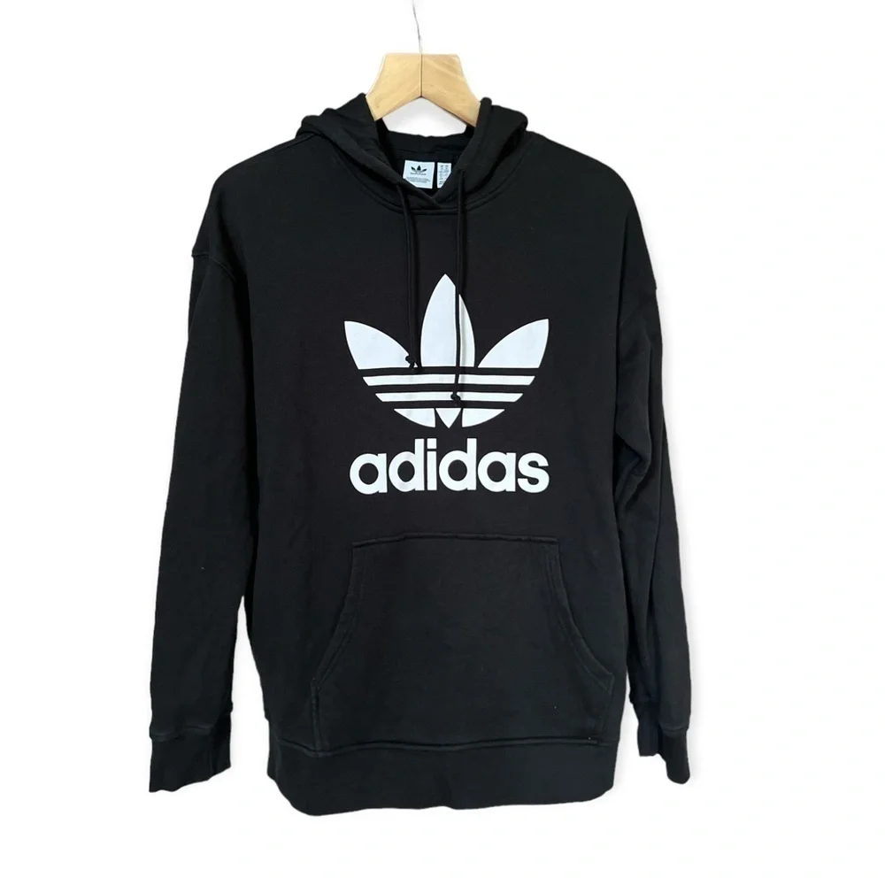 Adidas Originals Trefoil Black Hoodie Sweatshirt, Men’s Size Medium